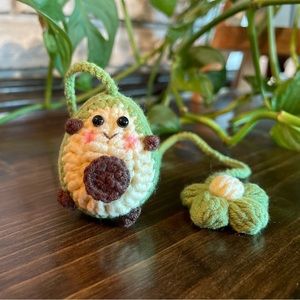 Crocheted hanging avacado